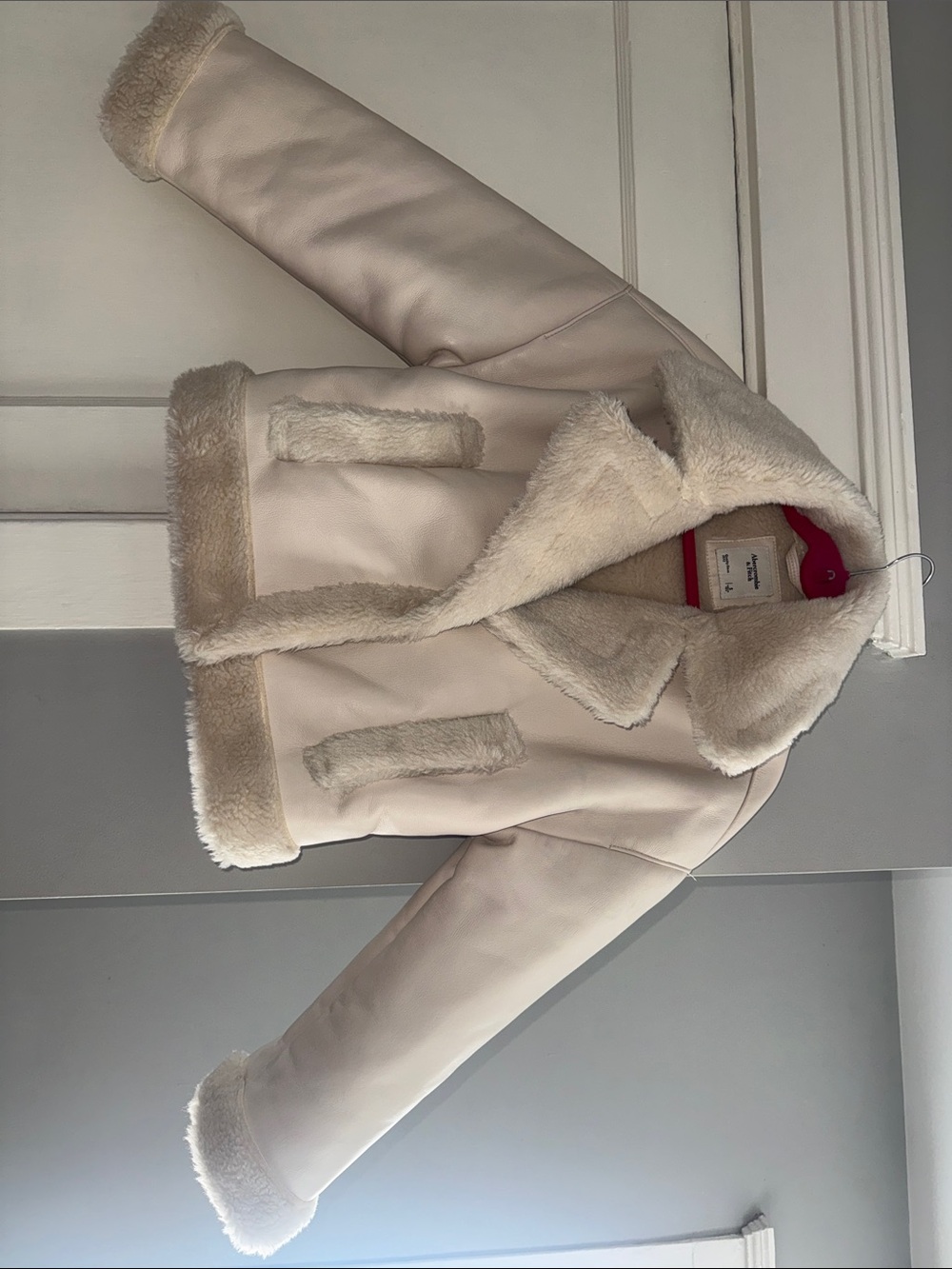 Abercrombie & Fitch Cream Faux Shearling Jacket